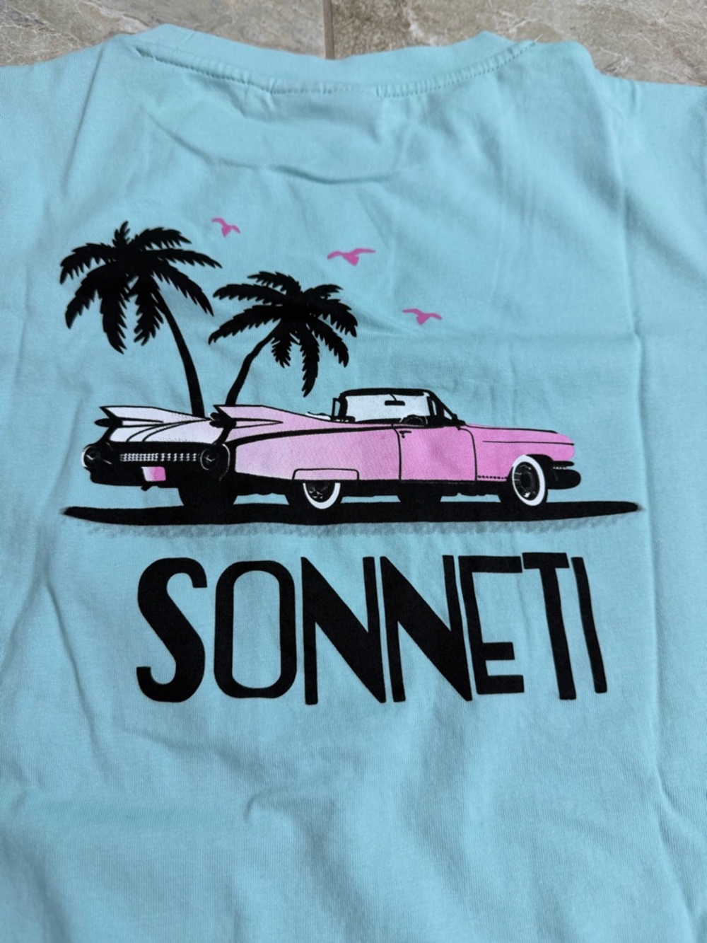 Kids’ Sonneti Light Blue Tshirt with Pink Convertible Graphic